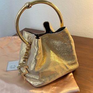 Gold leather mini purse